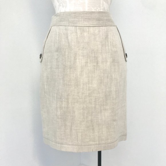 Jenni Kayne Silk Linen Pencil Skirt - Picture 1 of 11